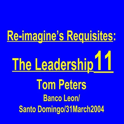 Tom Peters @ Banco León on March 31st, 2004