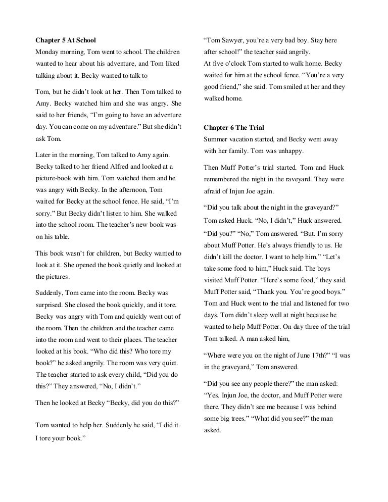 Tom sawyer chapter 5 at school