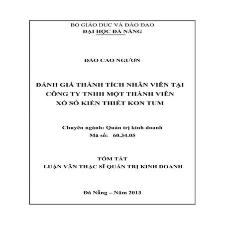 Luận văn: Đánh giá thành tích nhân viên tại công ty Xổ số Kiến thiết