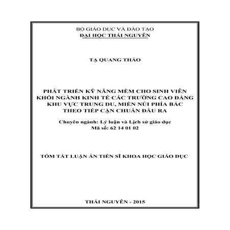 Luận án: Phát triển kỹ năng mềm cho sinh viên ngành kinh tế, HAY