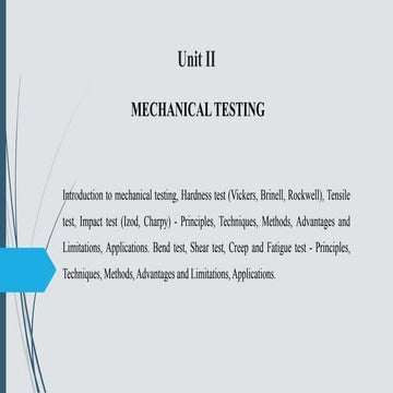 OML751 Testing of Materials_UNIT II _Anna University