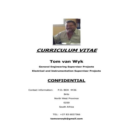 Tom van wyk c.v. | DOCX