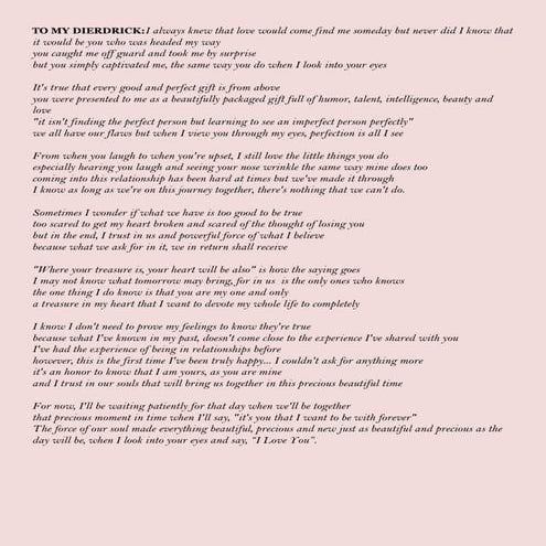 To my dierdrick