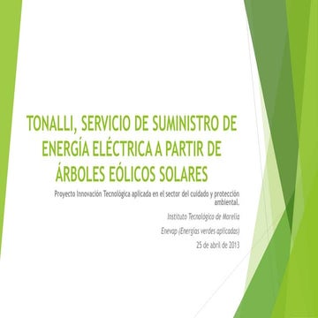 Tonalli, servicio de suministro de energía eléctrica