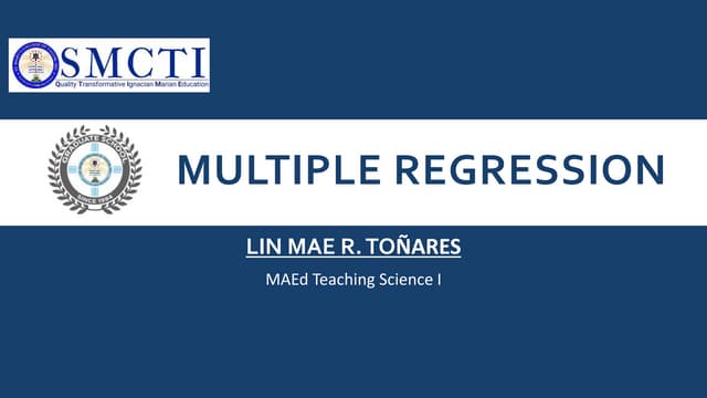 Multiple Regression Analysis (MRA) | PPTX