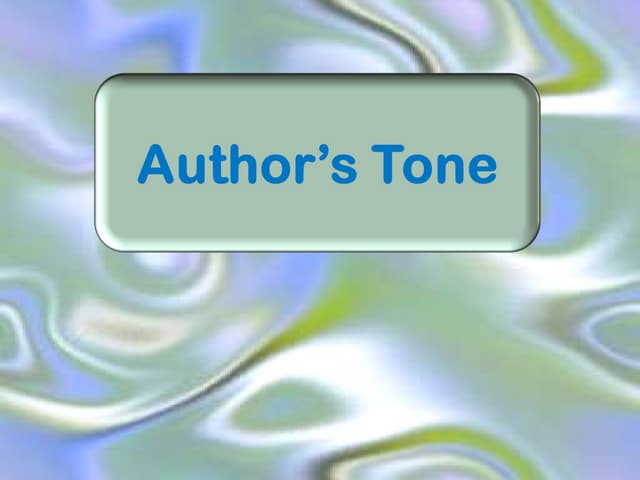 Tone in Literature