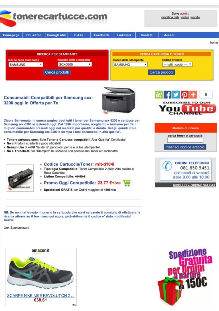 Toner per samsung scx 3200