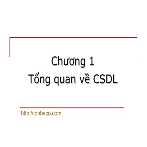 Tổng quan về cơ sở dữ liệu