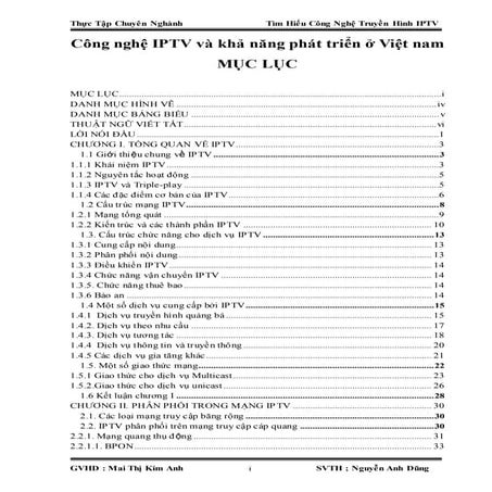 Đề tài: Công nghệ IPTV và khả năng phát triển ở Việt nam, HAY
