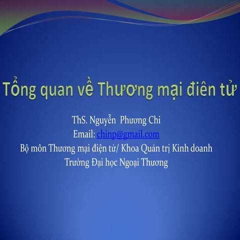 Tong quan ve thuong mai dien tu