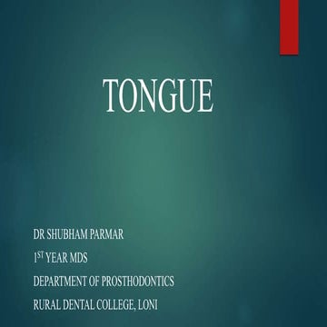 Tongue and it's Prosthodontics Importance 