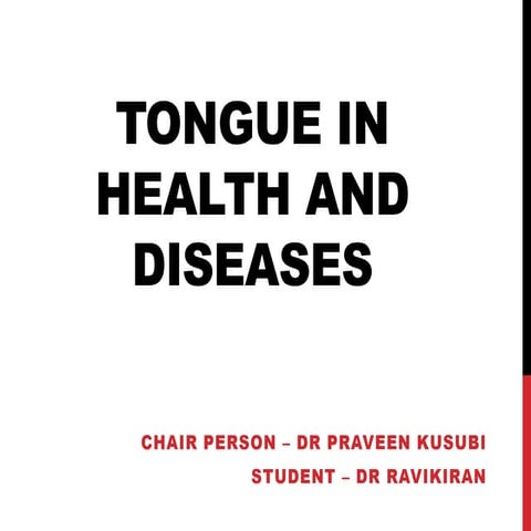 Tongue in health and disease 