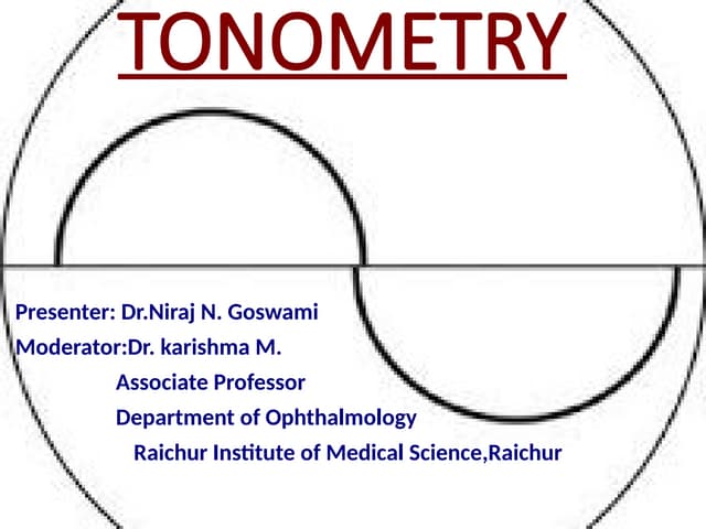 Tonometry ppt | PPTX