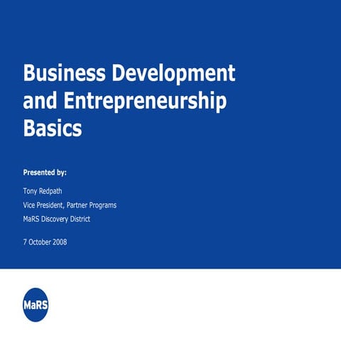 Business Development and Entrepreneurship Basics