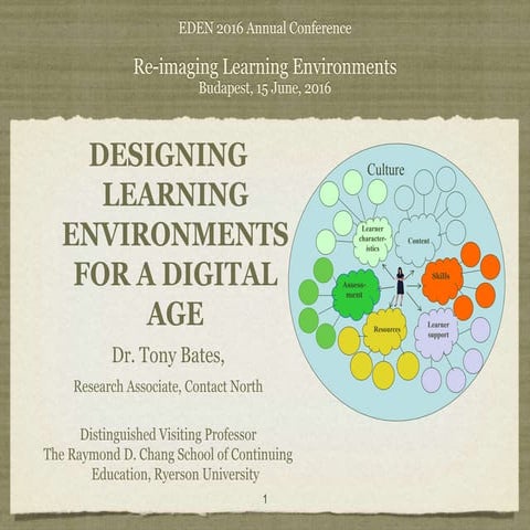 Designing Learning Environments for a Digital Age - Tony Bates #eden16