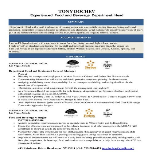Tony dochev resume 2017