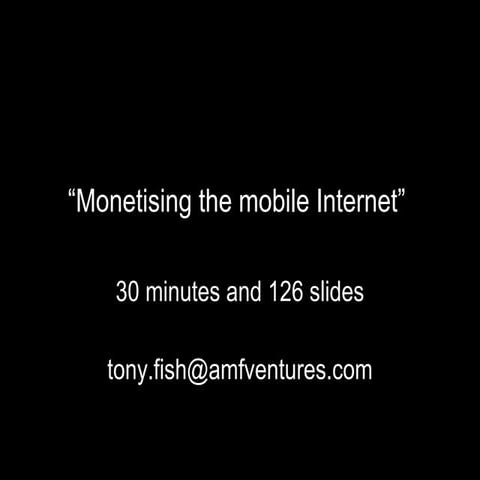 Monitising mobile (data and infomation)