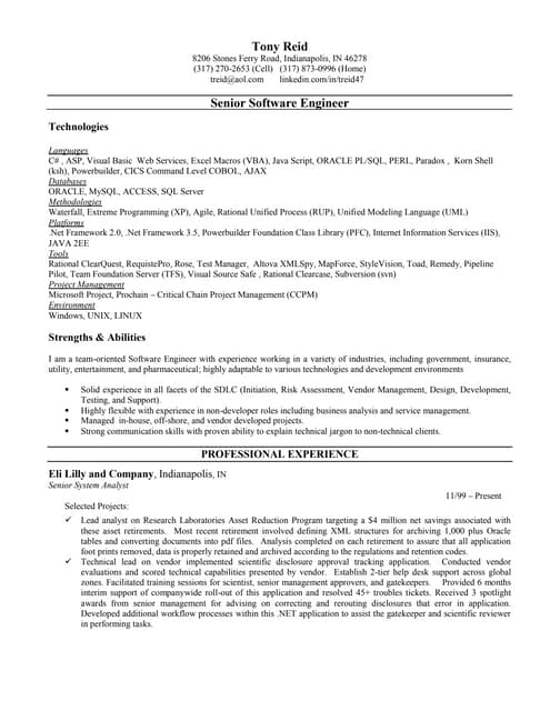 Tony Reid Resume PDF - Tonyreidresume 12810953833503 Phpapp01 Thumbnail 