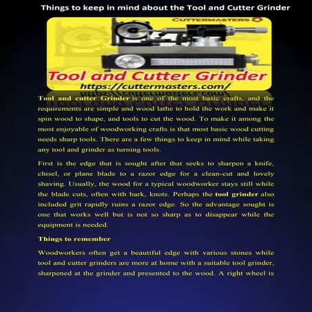 Tool and cutter grinder | PDF