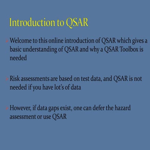 Introduction to OECD QSAR Toolbox