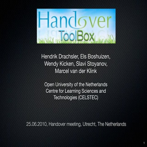 A ToolBox for Handover practices in Europe  