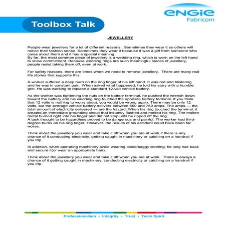 Toolbox talk jewellery