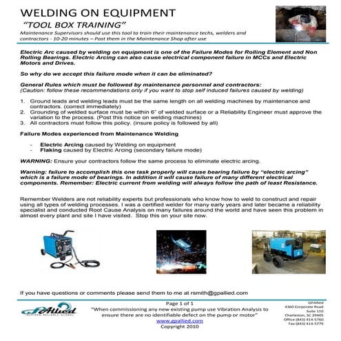 Welding On Equipment