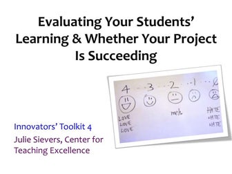 Toolkit 4  evaluating students learning