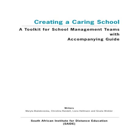 Creating a Caring School: Toolkit Introduction