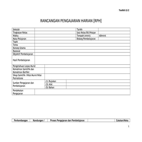 Tool kit ls 1 template rph | DOC