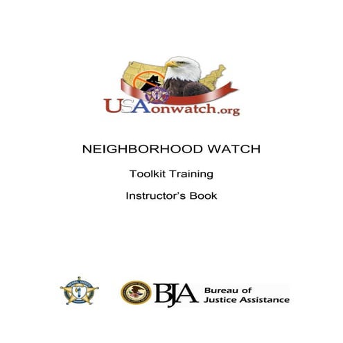 Neighborhood Watch: Toolkit Training Instructor Book | PDF