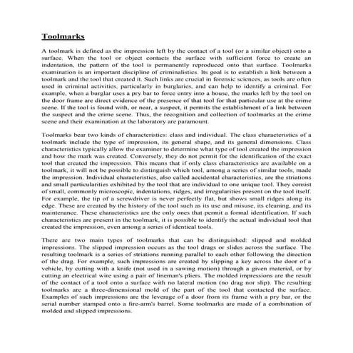 Toolmarks