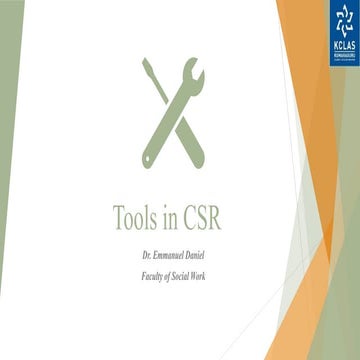 Tools in CSR
