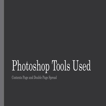 Photoshop Tools Contents and Double Page Spread