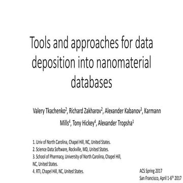 Tools and approaches for data deposition into nanomaterial databases