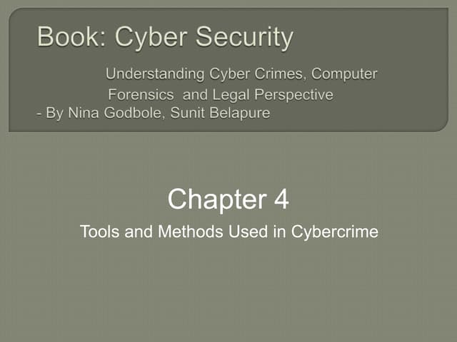 Tools and methods used in cybercrime