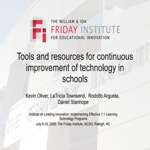 Tools And Resources For Continuous Improvement Of Technology In Schools
