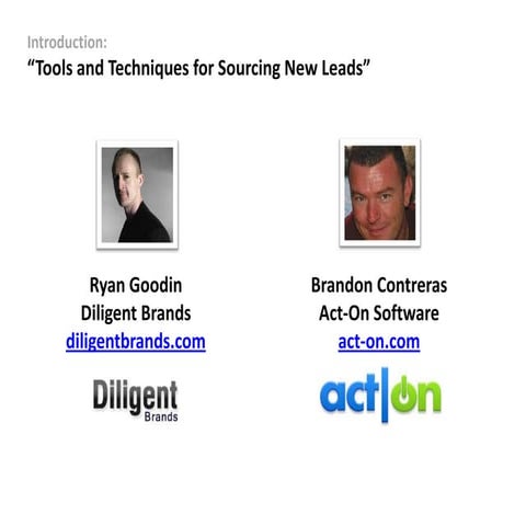 Tools and Techniques for Sourcing New Leads