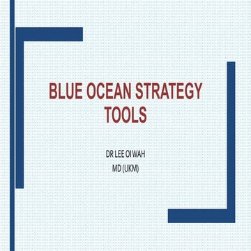 Tools for  blue ocean strategy
