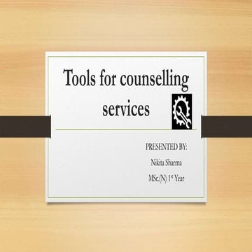 Tools for counselling services