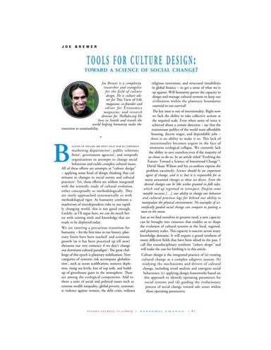 Tools for Culture Design: 