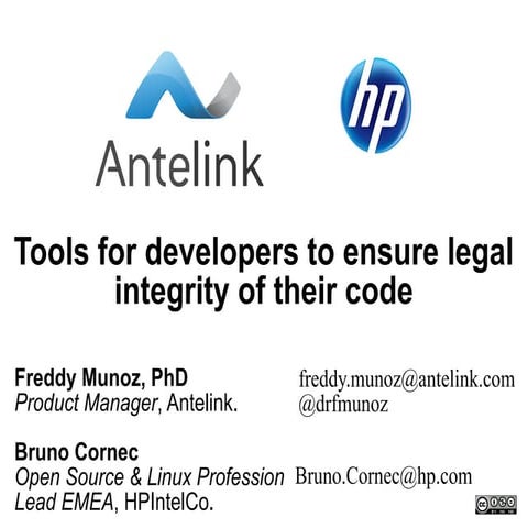Tools for developers to ensure legal integrity of their code - Antelink OWF