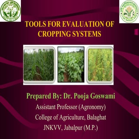 Tools for evaluation of cropping systems