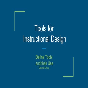 Tools for instructional design 