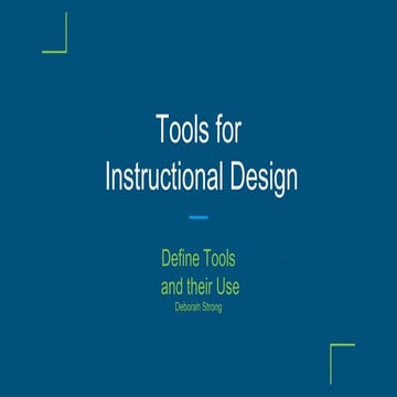 Tools for instructional design 