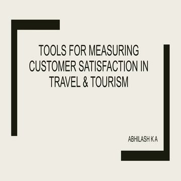 Tools for measuring customer satisfaction in travel & Tourism