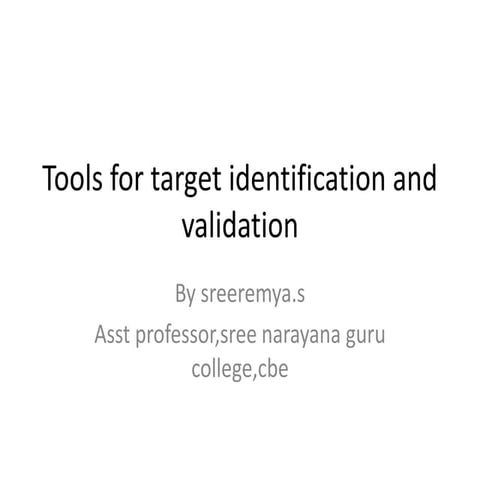 Tools for target identification and validation