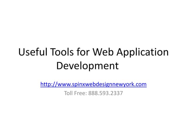 Tools for web application Development