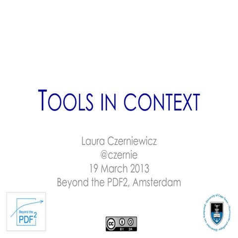 Tools in Context    Beyond the PDF