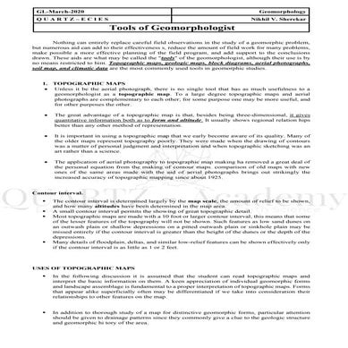Tools of geomorphologist